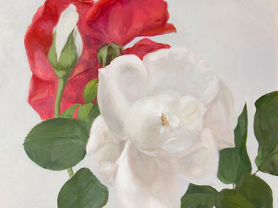 Untitled - White Bud, White Rose, Red Rose